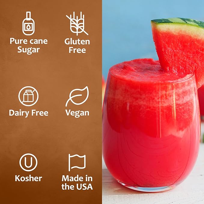 Syruvia Watermelon Syrup, Flavored Syrup for Drinks, Cocktails, Lemonades, Iced Teas, and Desserts – 25.4 fl oz, With Pump