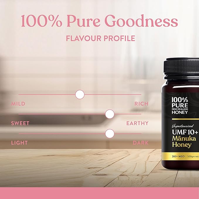 Manuka Honey UMF 10+ (MGO 261+) 100% Pure New Zealand - Certified, Raw, 17.6 Oz (500g)