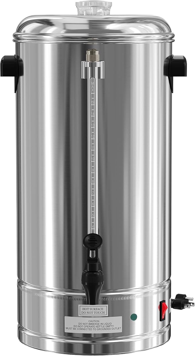 KoolMore Electric Percolator Coffee Maker, 100-Cup 500 oz. Pot in Stainless Steel with Double Wall Insulation for Office Breakrooms, Catering, and Events, and Dripless Faucet (KM-CCP100)