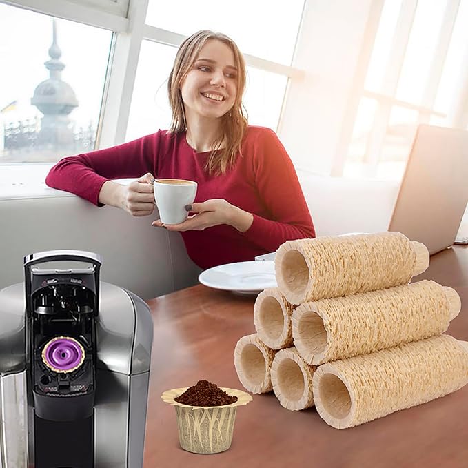 2 Pack Reusable K Cups with 100 Count Natural Paper Filters,Compatible with Keurig Single Serve 1.0 and 2.0, Fits All Reusable K Cup Coffee Pods