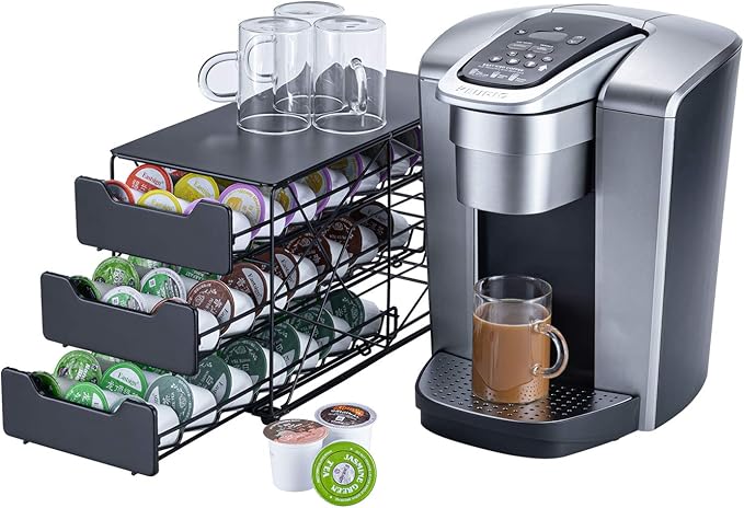 Rice rat k cup Holders for Counter Small for Keurig k-cup Holder for mr Coffee for Tea (63 pods-3 tiers)