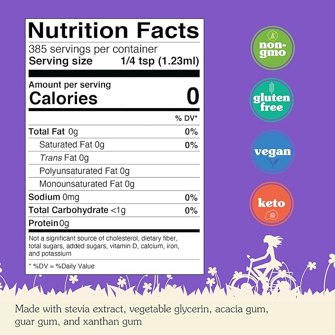 NuNaturals Stevia Simple Syrup, Sugar-Free Sweetener, Plant-Based Sugar Substitute, Zero Calorie, 16 oz