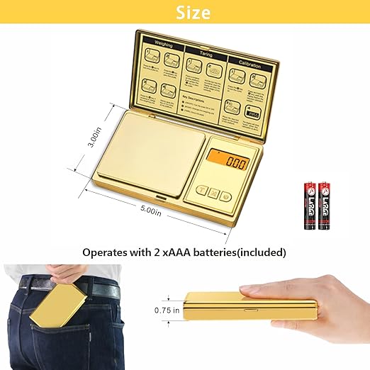 Digital Pocket Scale 300g/0.01g Accuracy，Small Jewelry Coin Powder Scales Digital Weight Grams and oz, Digital Gold Gram Scale with LCD
