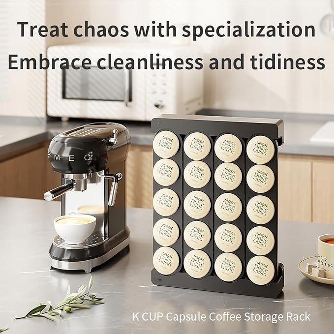 SAVORI Coffee Pod Storage Wall-Mounted Holder Organizer Compatible with 20 Keurig K-Cup Pods (Black)