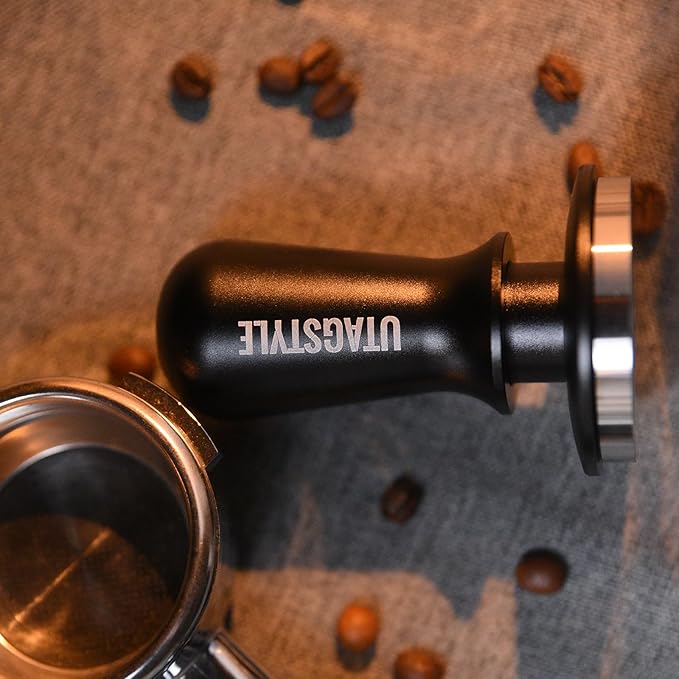 58.5mm Espresso Tamper Coffee Tamper: Espresso Press with Calibrated Spring Loaded - 30lb Espresso Hand Tamper - 100% Stainless Steel Flat Base Fits for 54mm Portafilter Basket