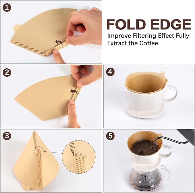 Pro Mael Cone Coffee Filters #4, Number 4 Coffee Filter 8-12 Cup for Drip Coffee Maker, Unbleached Natural (200, #4)