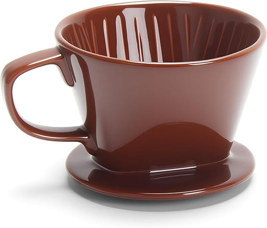 Ceramic Pour Over Small, Ceramic Pour Over Coffee Dripper, Brown, 3 Holes, Small Coffee Dripper