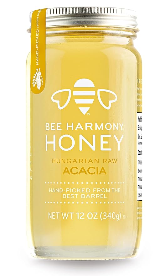 Bee Harmony Hungarian Raw Acacia Honey, 12 Ounce