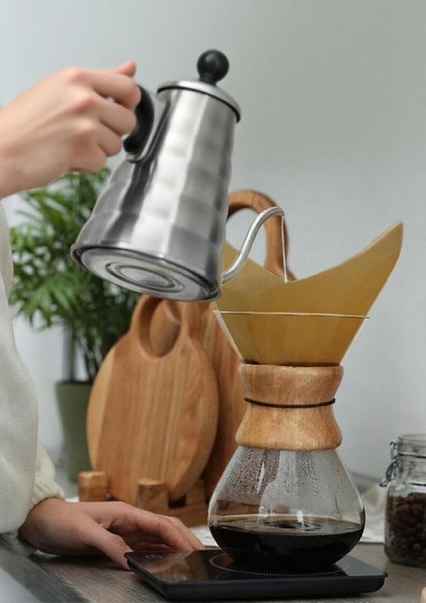 AGOGO Pour Over Coffee Maker Set Glass Coffee Maker with 50pcs Filter Paper -for Home, Office, Camping, Cafes - Easy Clean Coffee Dripper Set (Rag&Brush Included) (8 Cup/28 oz)