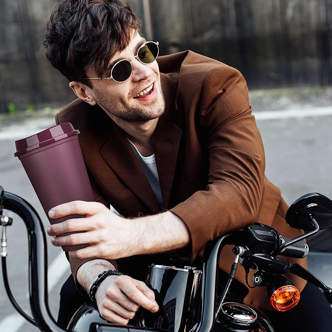 Domensi 30 Pack Reusable Coffee Cups with Lids 16 oz Disposable Travel Cups Bulk Plastic to Go Coffee Tumblers for DIY Hot Cold Drink Party Favors Coworker, Microwaveable (Colorful)