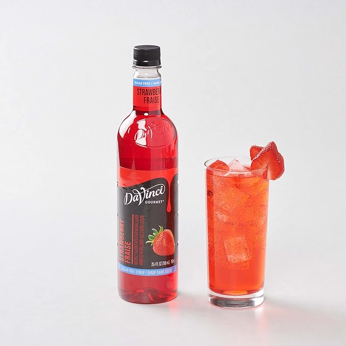 DaVinci Gourmet Sugar-Free Strawberry Syrup, 25.4 Ounce (Pack of 4)