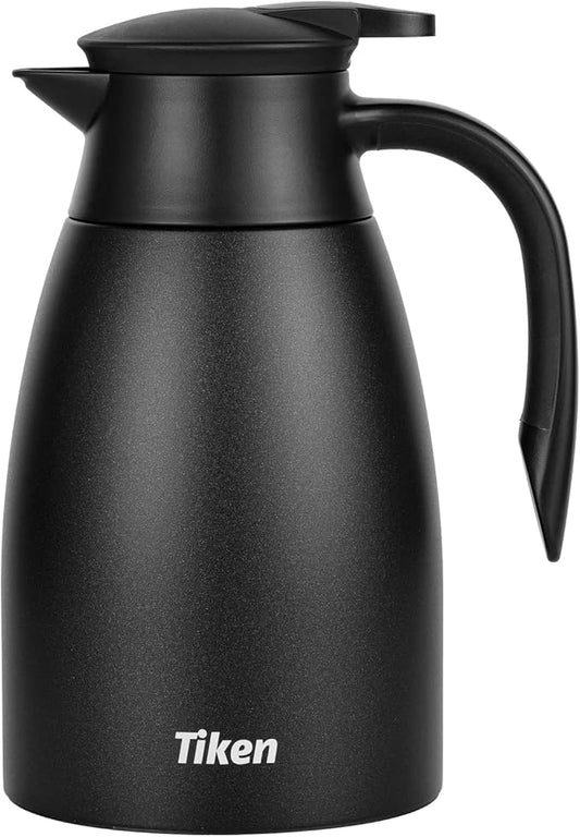Tiken 51 Oz Thermal Coffee Carafe, Stainless Steel Insulated Vacuum Coffee Carafes For Keeping Hot, 1.5 Liter Beverage Dispenser (Starry Black)