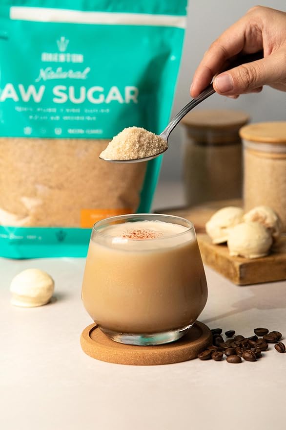 Akenton Natural Raw Cane Sugar, 5 Pound Resealable Bag | 100% Natural, Unprocessed, Unbleached, Unrefined Sugar | Gluten-Free, Vegan, Kosher | Non-GMO Project Verified