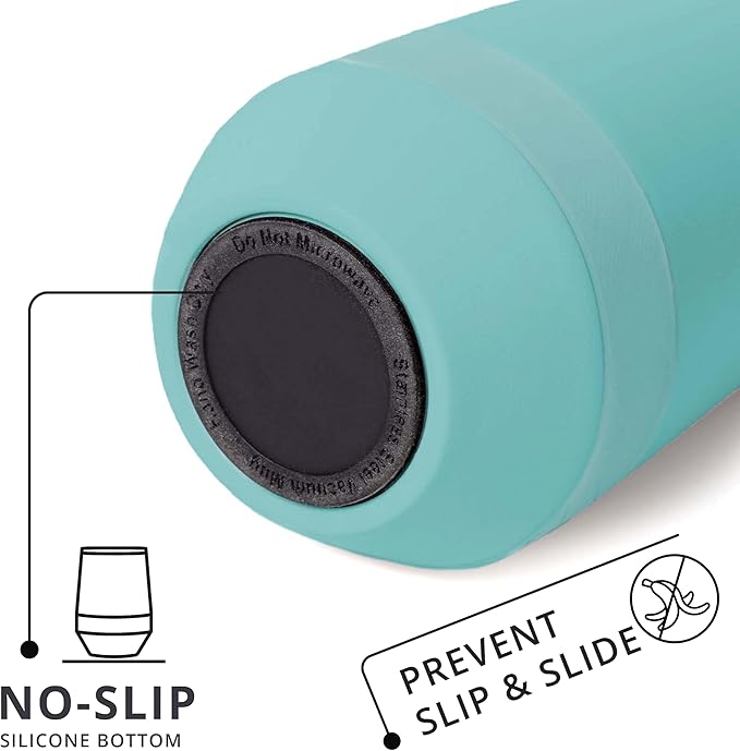 Elemental Recess Wine Tumbler - Triple Wall Insulated Stainless Steel Coffee Mug for Hot & Cold Drinks - Portable Cup with Shatterproof Sip Lid for Camping, Outdoor & Travel - 10oz - Robin's Egg