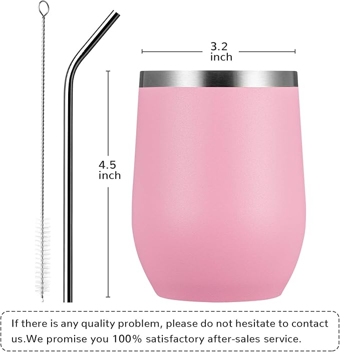 MEWAY 12oz Wine Tumbler Mix Color 16 Pack Bulk Gifts for Women, Vacuum Stainless Steel Travel Mug with Lid,Insulated Stemless Wine Cup Glass for Coffee,Cocktails,Drinks(Mix,Set of 16)