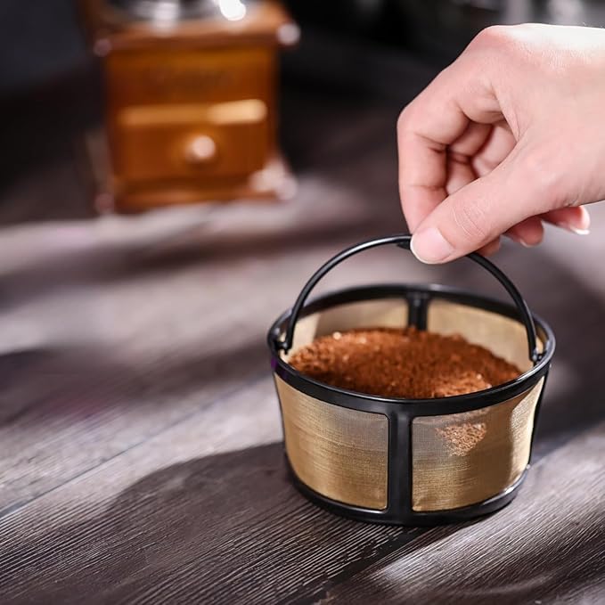 Reusable Keurig Mesh Coffee Filter Basket for K Duo, K-Duo Essentials, Keurig Duo Hot & Iced Coffee Makers by PureHQ – Refillable Gold Tone Carafe Filter for Ground Coffee