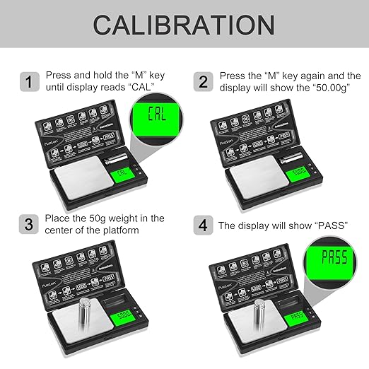 Fuzion Gram Scale Digital Pocket Scale, CASH-200 x 0.01g Digital Grams Scale, Jewelry Scale, Small Food Scale Mini Gram Scale with Dual Display, Calibration Weight