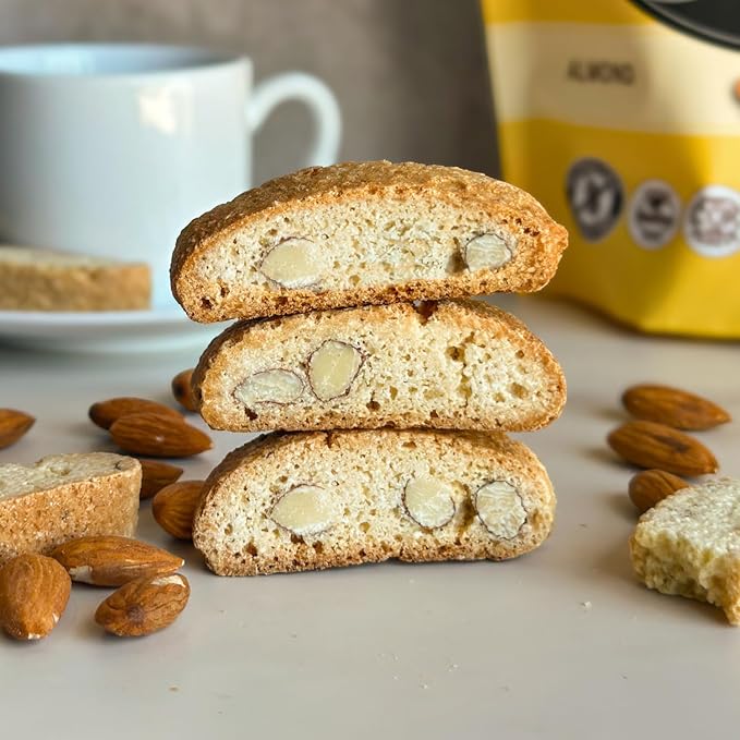 Tutti Gourmet Gluten Free Almond Biscotti, 9.9 oz (283g) Resealable Cookie Bag - Vegan and Halal Snacks