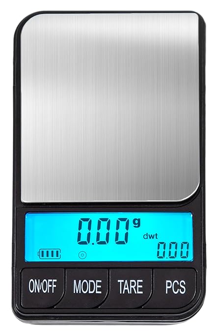 American Weigh Scales Digital Pocket Scale AC SERIES 1200g x 0.01g | High Precision 0.01g Accuracy Mini Gram Scale for Kitchen, Lab, Jewelry, Coin Scale, Small Digital Gram Scale Portable Travel Scale