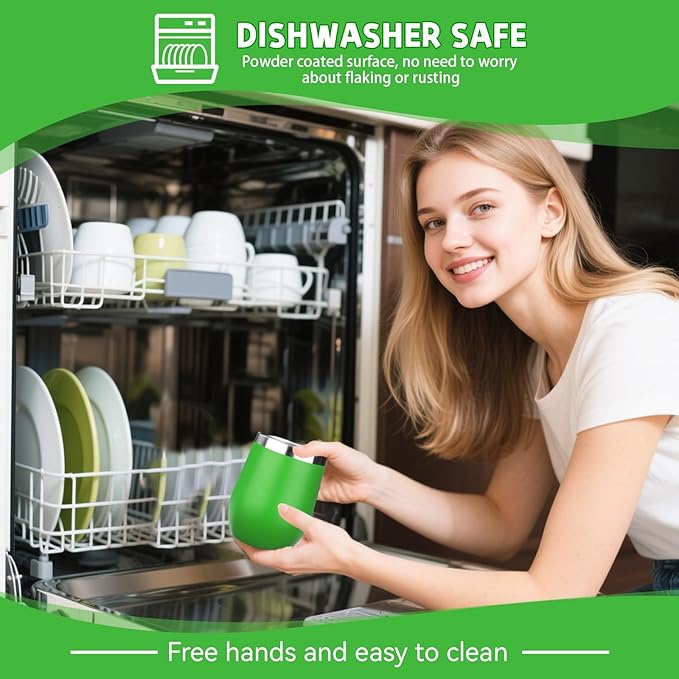 12oz/4 Pack Stainless Steel Wine Tumbler with Lid and Straw, Double Wall Vacuum Insulated Wine Tumbler Glasses, Stemless Travel Mugs for Hot and Cold Drinks, Coffee, Wine, Cocktails