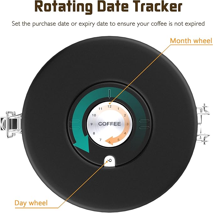 35OZ Coffee Canister for ground coffee with Date Tracker,pink 304 Stainless Steel Kitchen Food Airtight storage container for Coffee Beans or Grounds, Tea, Sugar