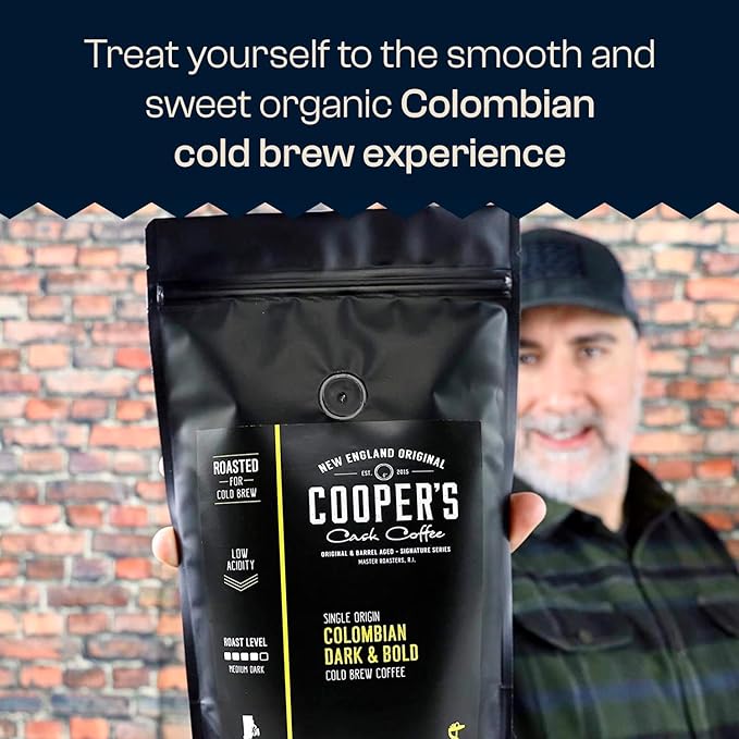 Cold Brew Coffee Colombian Reserve Single Origin Coarsely Whole Bean Coffee - 2 lb. Bag - Dark Roast