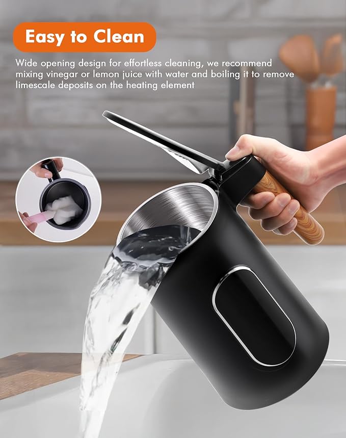 Electric Kettle with Precise Temperature Control, 1500W Fast Boil, 304 Stainless Steel 1.7L/1.8Qt BPA-Free | 4 Presets for Baby Milk, Coffee, Tea | 2H Keep Warm, Cool Touch Exterior