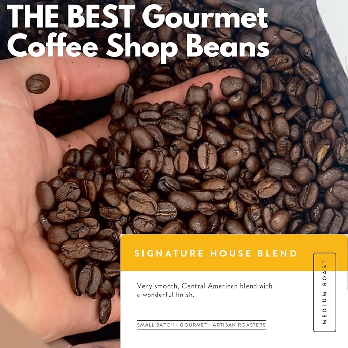 Sarasota Coffee Whole Bean Signature House Breakfast Blend | Medium Roast Gourmet Coffee Beans | Low Acid, Mold Free, Specialty Grade Bulk Beans | 5lb (80 oz)