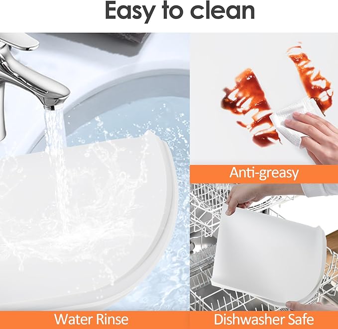 Silicone Coffee Maker Mat with Lip, 24'' x 16'' Heavy Duty Coffee Maker Mat for Countertops, Coffee Tray Fit Under Coffee Machine Appliance Automatic Machines Espresso Accessory, White