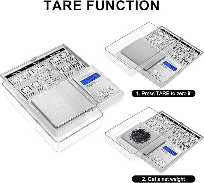 Fuzion Digital Pocket Scale .01 Gram Accuracy, 200g Digital Gram Scales for Medication and Personal Health Care, Baby Food, Jewelry, Herb, Spice, Coin - Weight Gram and Oz