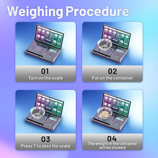 Digital Pocket Scale, 500g by 0.01g, Precision Gram Scale with Tare Scale Feature, 6 Units, Small Ounce Scale for Jewelry, Powder, Coins, Herb, Mini Scale with Battery