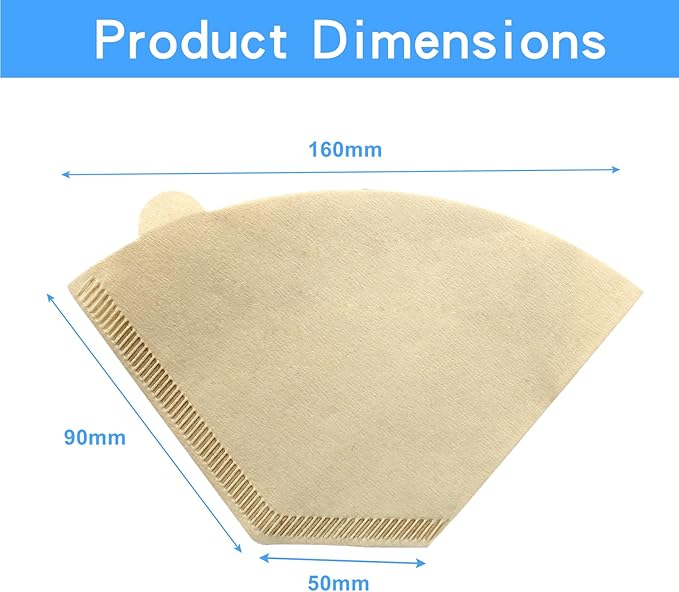 200 Count Cone Coffee Filter, #2 Natural Unbleached Cone Coffee Filter Paper fit for Drip Coffee Dripper Coffee Maker (1-4 Cup)