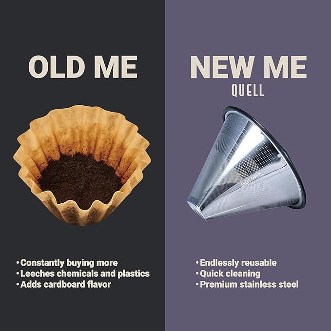 Quell Reusable #4 Coffee Filter: Stainless Steel Alternative for Sustainable Brewing
