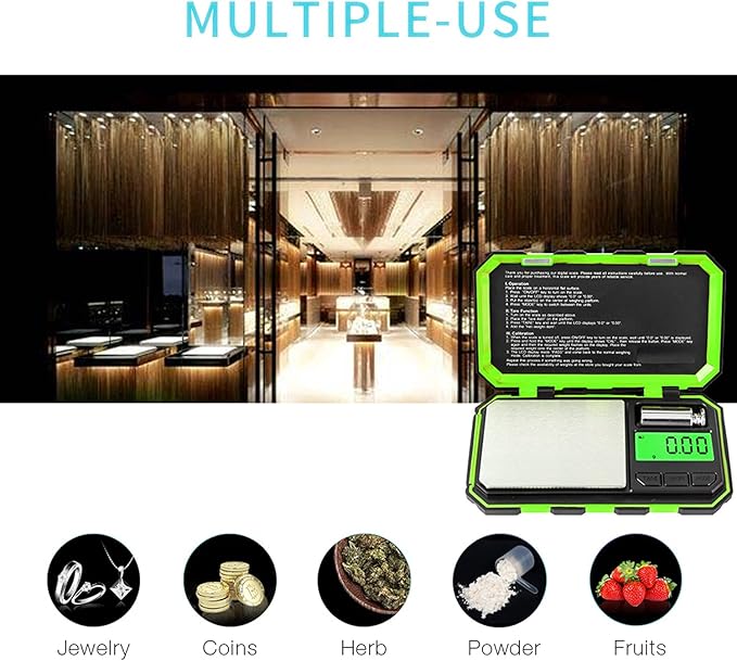 Fuzion Pocket Gram Scale, 500g x 0.01g Digital Jewelry Scale, 6 Modes Conversion Mini Scale with LCD Display, Tare for Herb, Food, Jewelry, Medicine