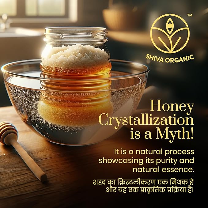 Shiva Organic Tulsi (Holy Basil) Infused Honey - 100% Natural and Pure Organic Honey - GMP Certified, 8.81 Ounces (250g))