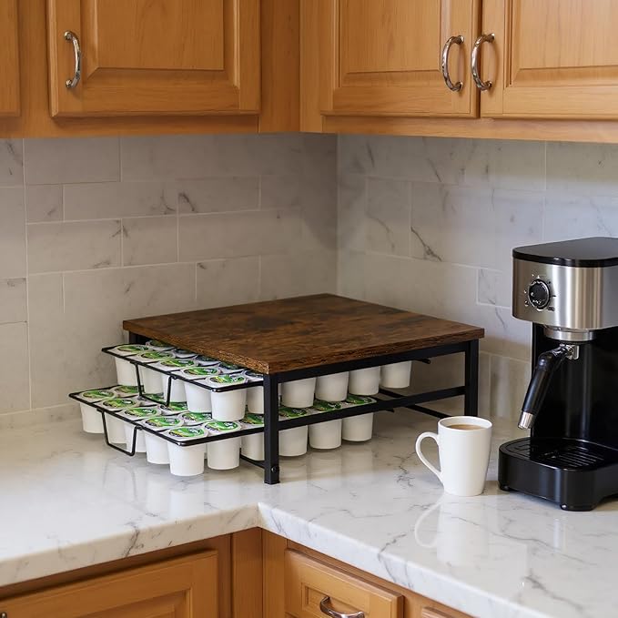 2 Tier Coffee Pod Drawer,60 Capacity Coffee Capsule Storage Organizer Holder For K Cups,Home Kitchen Counter Organizer