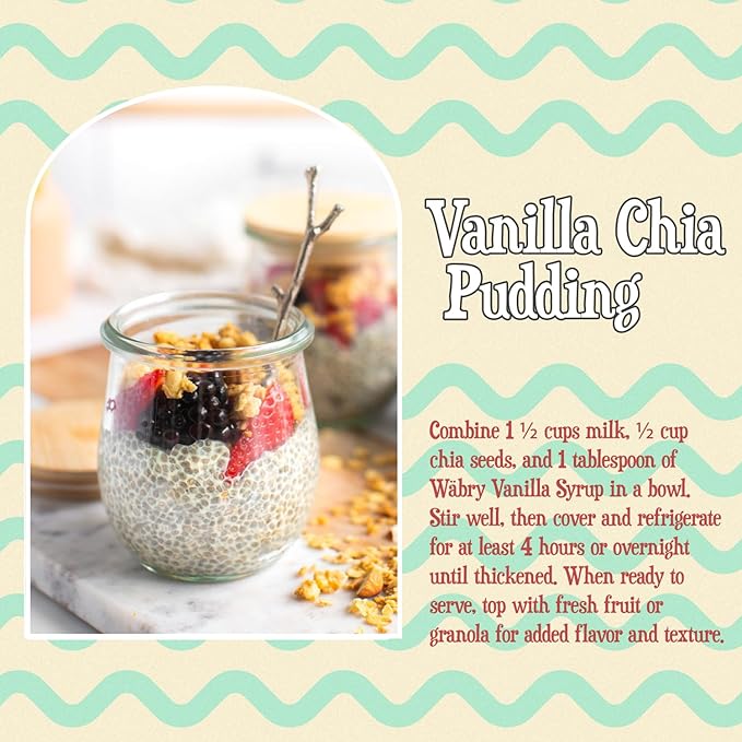 Wäbry Organic Vanilla Syrup – 16.4oz (468g), Natural Coffee Syrup, Perfect for Lattes, Matcha, Tea & Mocktails, Soda, Non-GMO, Dye-Free & Vegan Syrups – BPA-Free Plastic Bottle