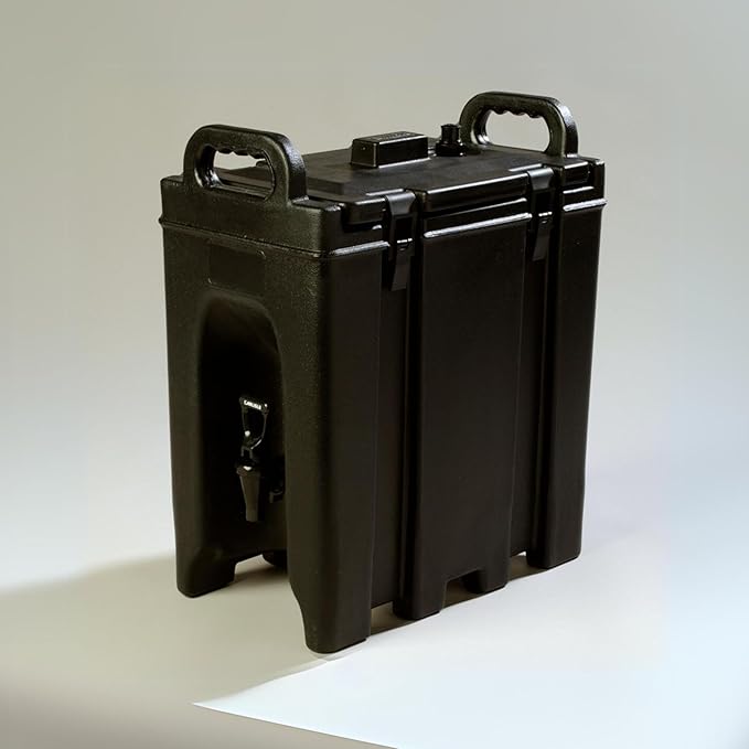 Carlisle FoodService Products Cateraide Insulated Beverage Dispenser with Handles for Catering, Events, Kitchens, And Restaurants, Plastic, 2.5 Gallons, Black