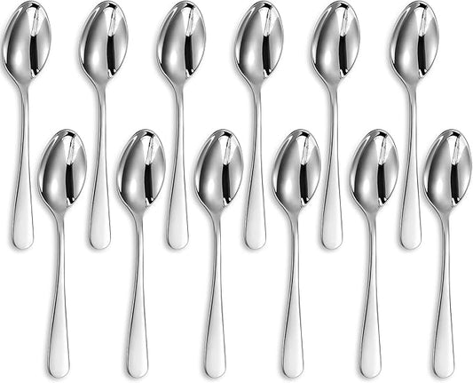 KEAWELL Premium Louise Demitasse Espresso Spoons, 18/10 Stainless Steel, 4.4-Inch Small Size, Dishwasher Safe (4.4 inches, 12)