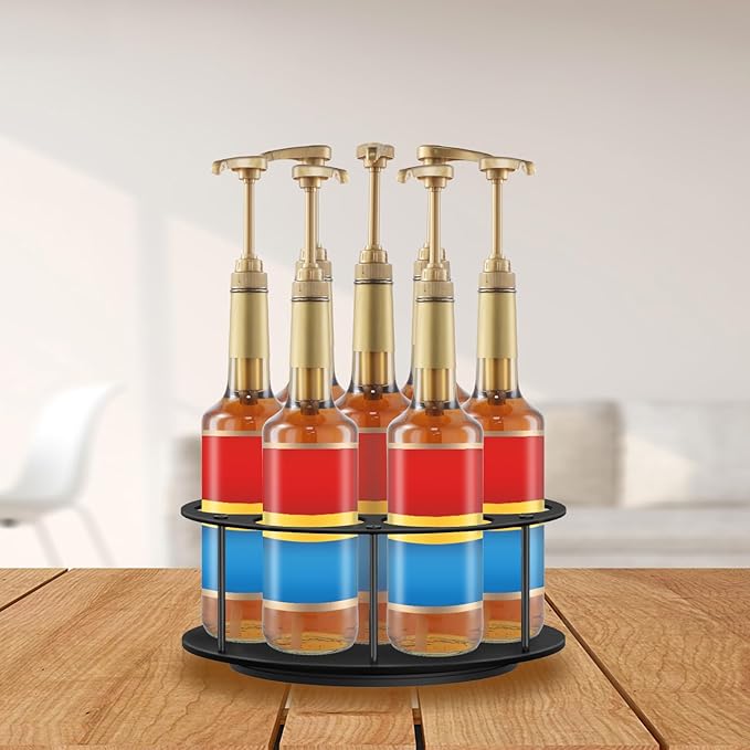 OYEFLY Large Rotating Coffee Syrup Organizer (Black)