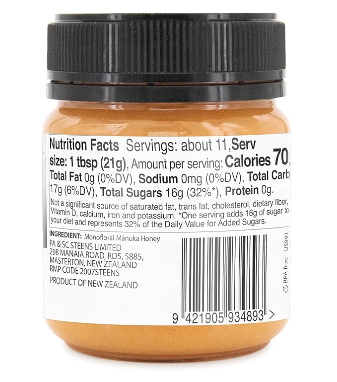 Steens Manuka Honey - MGO 830+ - Pure & Raw 100% Certified UMF 20+ Manuka Honey - Bottled and Sealed in New Zealand - 7.9 oz - New Version