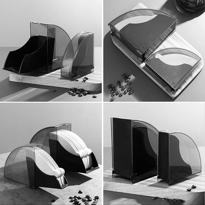 Coffee Filter Paper Holder with Dustproof Cover Coffee Filter Storage Container Filter Paper Box (Small for #1 filter paper)