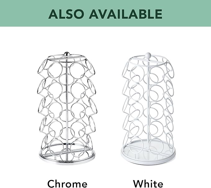 Nifty K Cup Holder – Compatible with K-Cups, Coffee Pod Carousel | 35 K Cup Holder, Spins 360-Degrees, Lazy Susan Platform, Modern Black Design, Home or Office Kitchen Counter Organizer