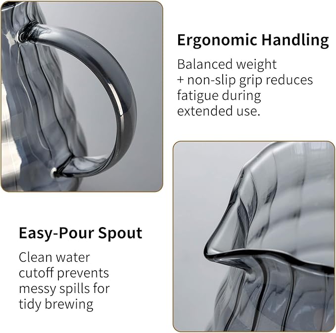 Unbreakable - Pour Over Coffee Maker 720ML/24OZ, Heat Resistant Borosilicate Glass Dripper with Filter Holder, BPA-Free Manual Coffee Brewer for Home and Office Use