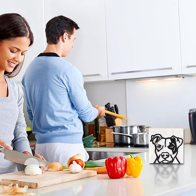 Napkin Holder for Table,Metal Napkin Holder for Kitchen Dining Farmhouse Cocktail Picnic Bar Rustic, Modern Napkins Holder for All Dining Room Decors (Dog)