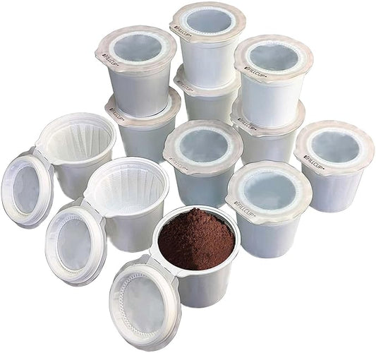iFillCup Refillable K Cups - Hold 50% More Coffee for Richer Larger Brew, Universal K Cup Brewer Compatibility, Gold Medal Champion Sponsor, Reusable up to 5 Times | 240 Pack White