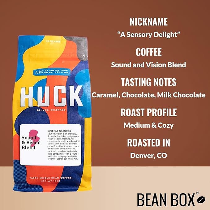 Bean Box Denver Coffee Sampler, 2-Pack - Roasted by Huckleberry Roasters, Gourmet Arabica Coffee, Variety Pack - Freshly Ground