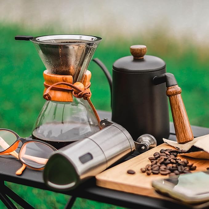 Pour Over Coffee Maker with Filter Subjectthree 34oz Glass Coffee Carafe Dripper Pourover Set (10 Cup/34 oz)