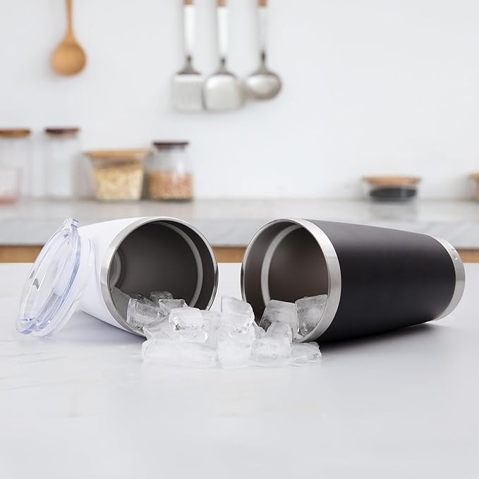 HASLE OUTFITTERS 20oz Stainless Steel Tumblers Bulk, Insulated Travel Cup with Lid, Double Wall Vacuum Coffee Mug for Cold & Hot Drinks 4 Pack, Light Purple