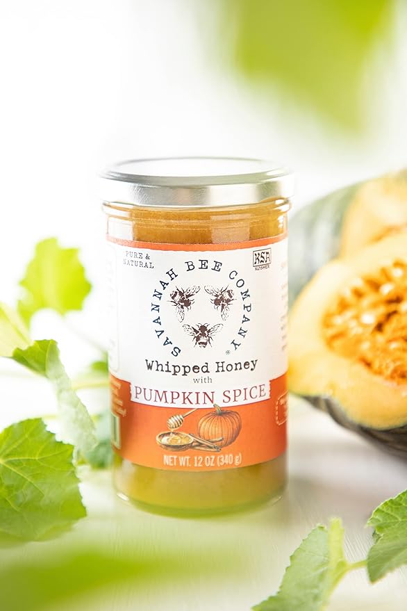 Savannah Bee Company Whipped Honey - All Natural Spreadable Honey (12 Ounce (Pack of 1), Pumpkin Spice)